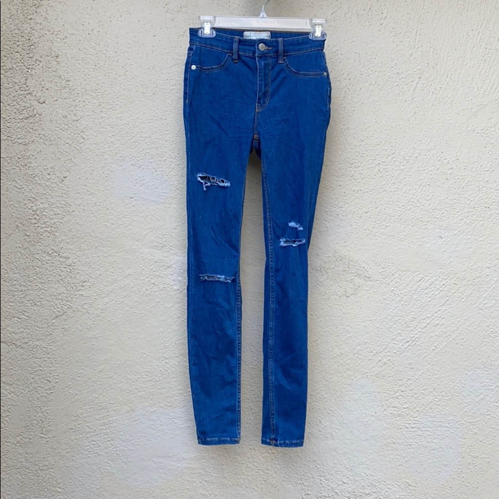 FREE PEOPLE Destroyed Long & Lean Skinny Jeans - Picture 2 of 7